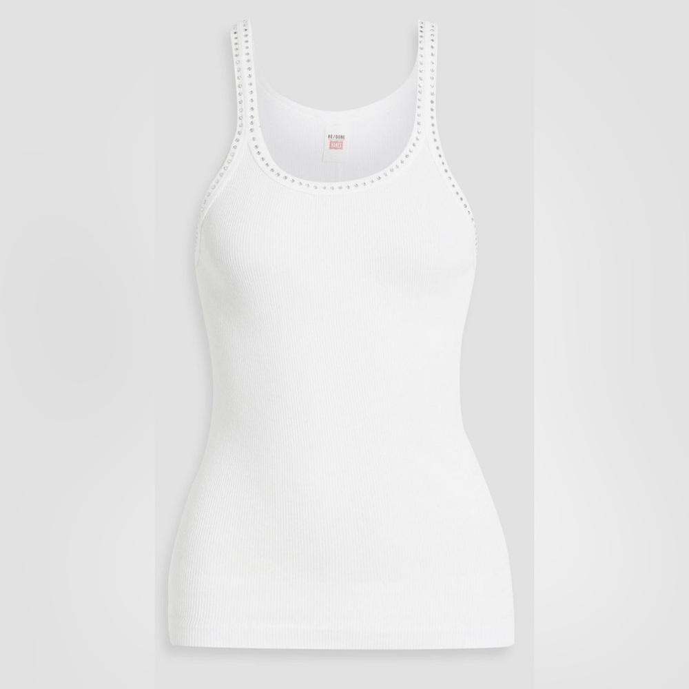 Re/Done x Hanes Crystal Embellished Tank